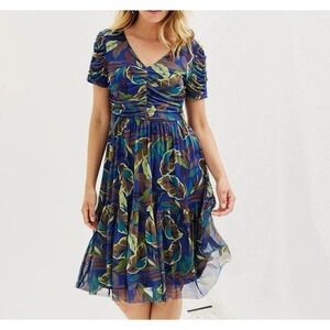 Nicole Miller Fairycore Cottagecore Midi Dress Women Small Romantic Whimsical